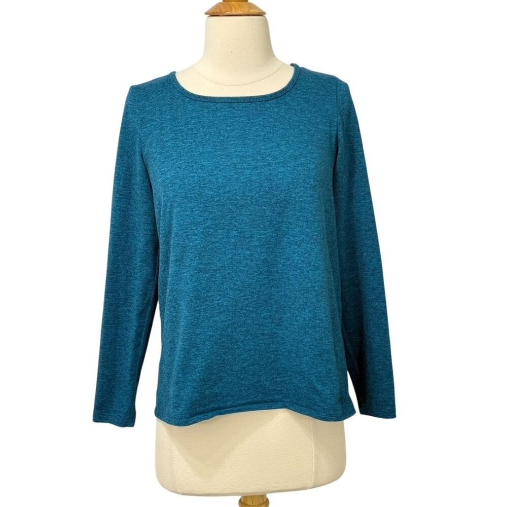 Patagonia Women's Long Sleeve Performance Top Open Layered Back Teal Soft Size S